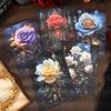 20pcs/lot Memo Pads Material Paper Thorn bushes and flower clusters Junk Journal Scrapbooking  Retro Background Decoration Paper