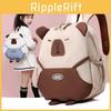 Adorable Capybara School Backpack For Kids With Breathable Oxford Fabric And Cushioned Straps
