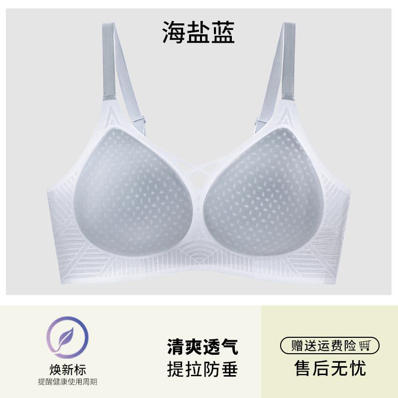 Summer Ultra-thin and Seamless Naked Women's Big Breasts Show Small Soft Support Anti-sagging Cool Bra Cover 1.1ABC Cup