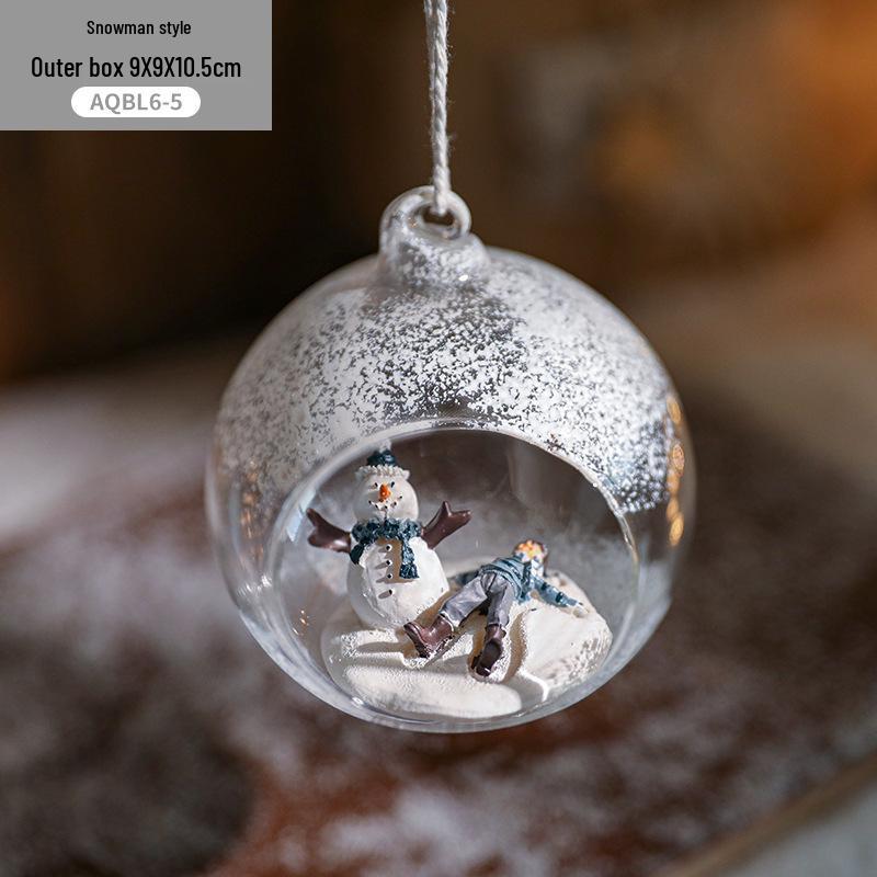 Glass Christmas Ball Ornament - Festive Hanging Decoration for Holiday Atmosphere