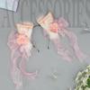 Sweet Students Woman Cat Ear Hairband with Flower&Bowknot Gorgeous Cat Ear Headbands Chinese Style Hanfu Hair Hoop