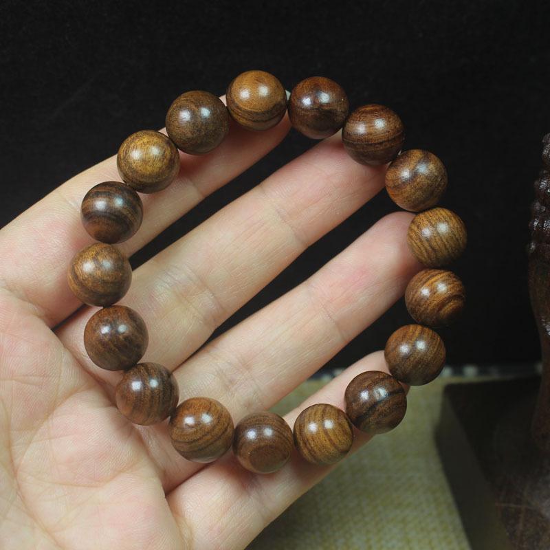 Black Rosewood 20mm Single Loop Prayer Beads Bracelet, Wooden Mala for Men and Women