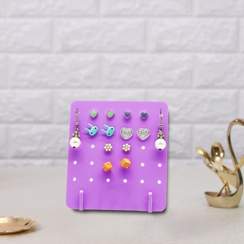 A52E Earrings Organizers 30 Holes Holder Jewelry Display Stands Shelf