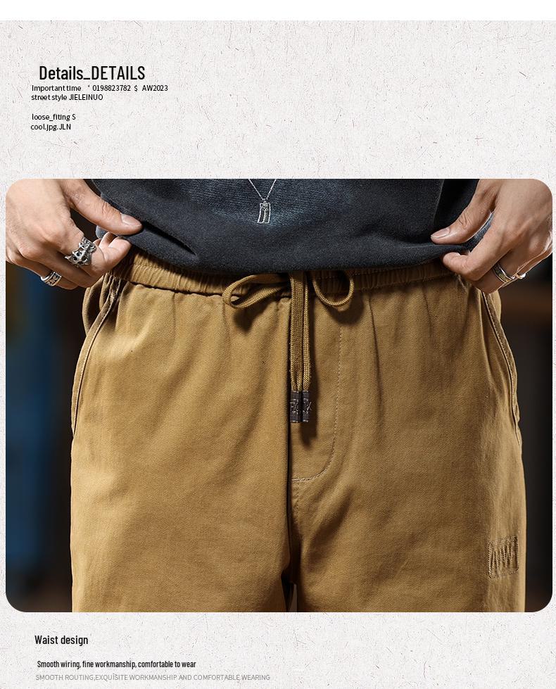2025 Men's American Retro Harem Overalls - Thickened Spring/Autumn Casual Pants