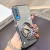KEYSION Luxury Glitter Jewelled Magnetic Phone Case for Samsung Galaxy A50 A50S A30S Makeup Mirror Stand Shockproof Back Cover