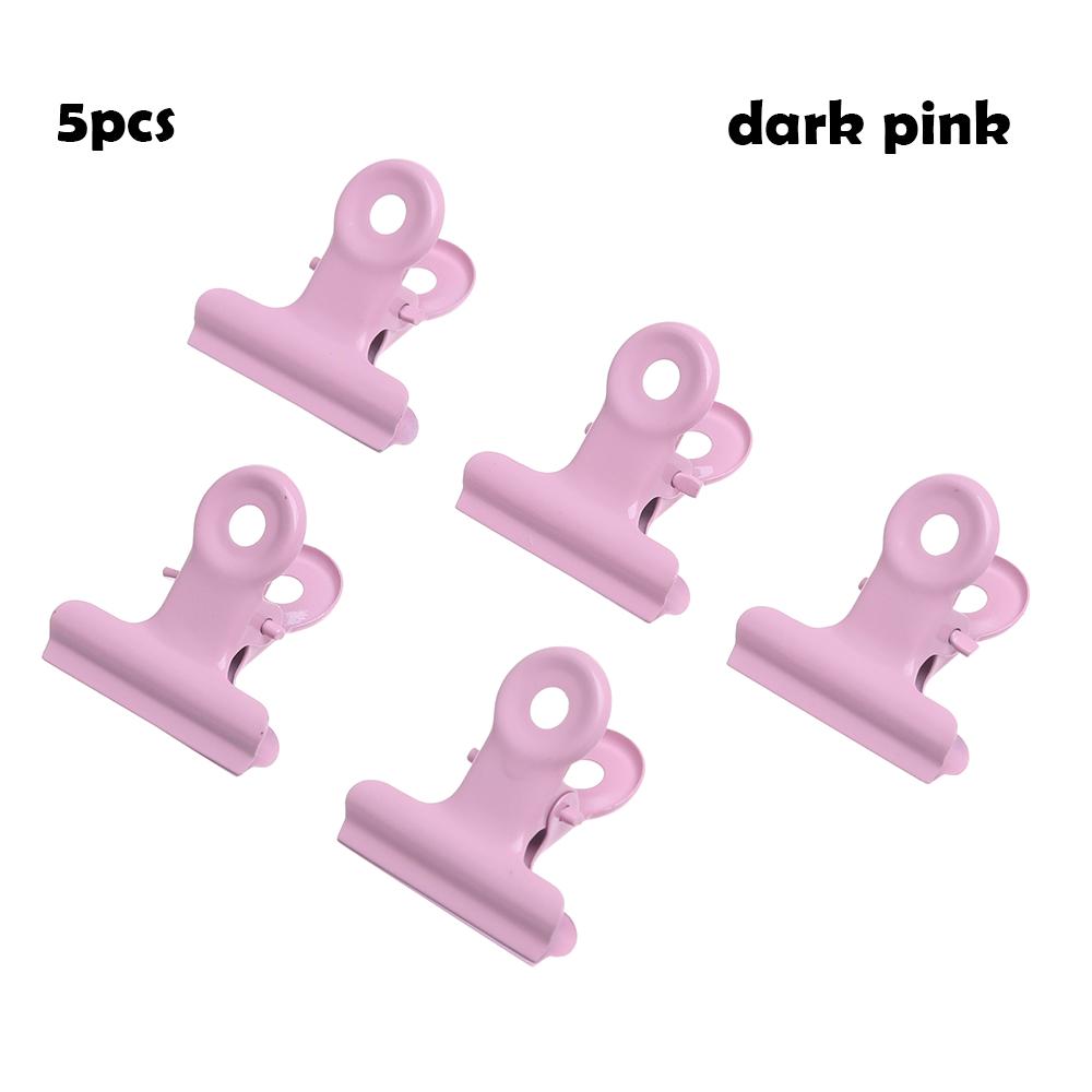 5PCS Cute Metal Clip Candly Color Metal Binder Clips Notebook Letter Paper Clip Office Clip