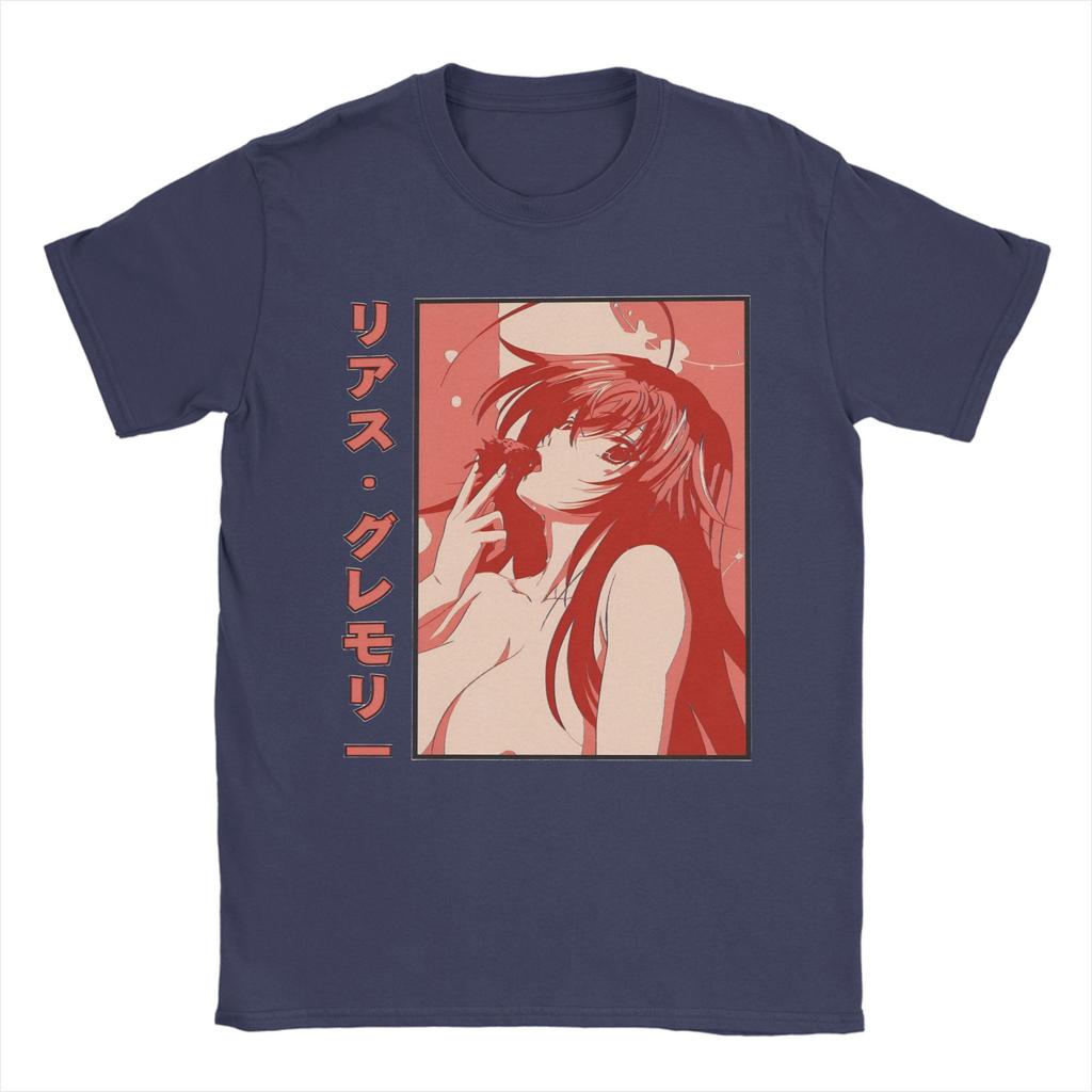 Rias Gremory Köstliche Erdbeere High School DxD T-Shirt Herren Baumwolle Oberteile Shirts Retro Rundhals Kurzarm