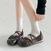 Mode Retro Ballettstil Flachmund Freizeit Mary Jane Schuhe für Damen Herbst 2025 Elegant Bequem Vielseitig Schnalle Einzelne Schuhe