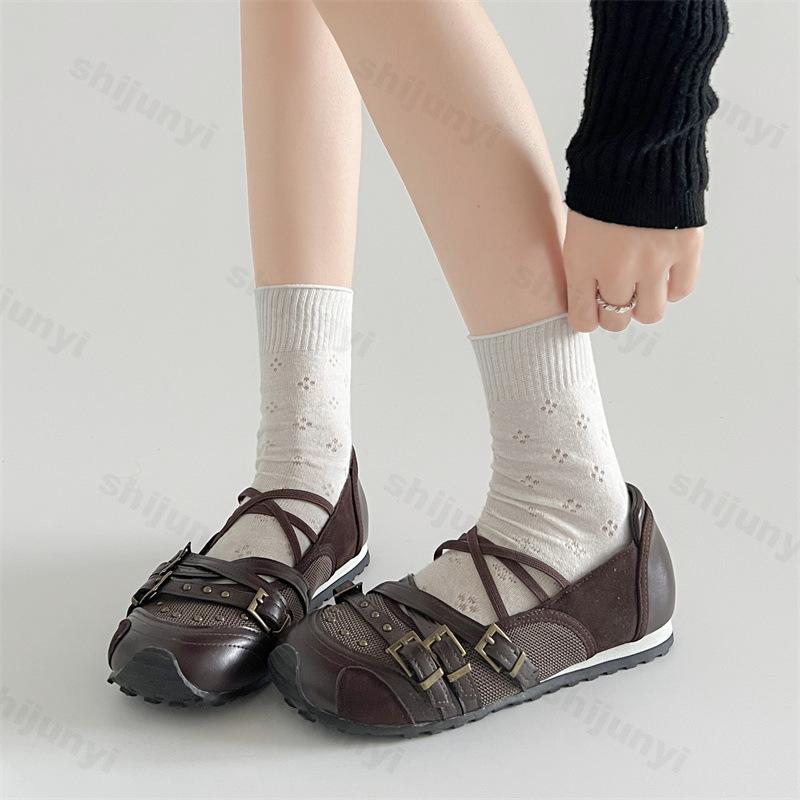 Fashion Retro Ballet Style Shallow Mouth Casual Mary Jane Shoes for Women Autumn 2025 Elegant Comfortable Versatile Buckle Single Shoes