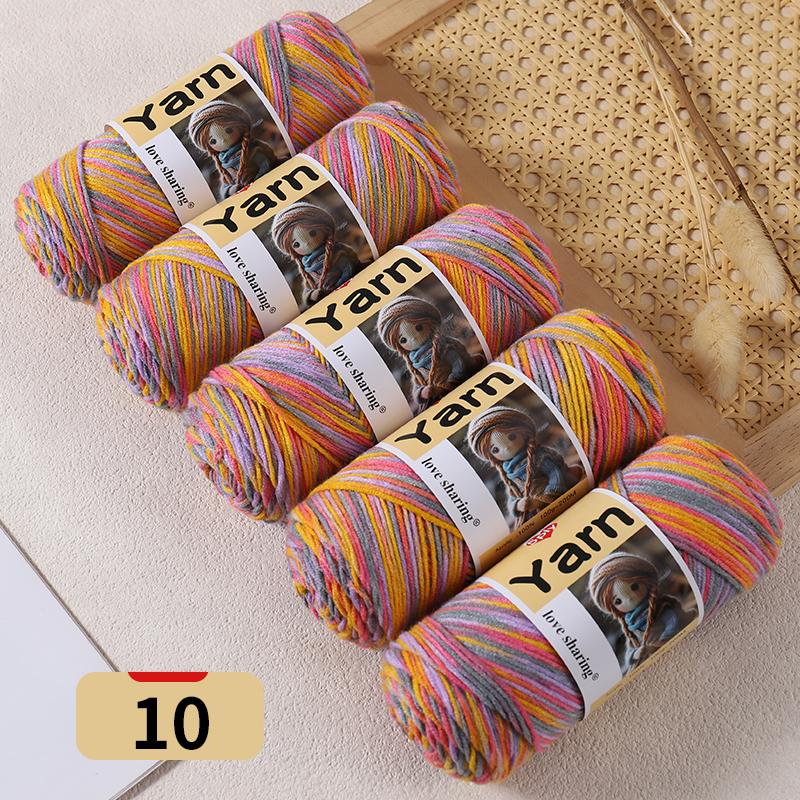 500g Gradient Dyed Colorful Yarn, Rainbow Yarn with Multiple Colors,