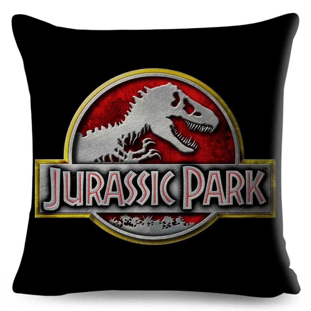 Style Jurassic Park Logo Cushion Cover for Sofa Home Children Room Decor Dinosaur Print Pillowcase Polyester Pillow Case,(12)