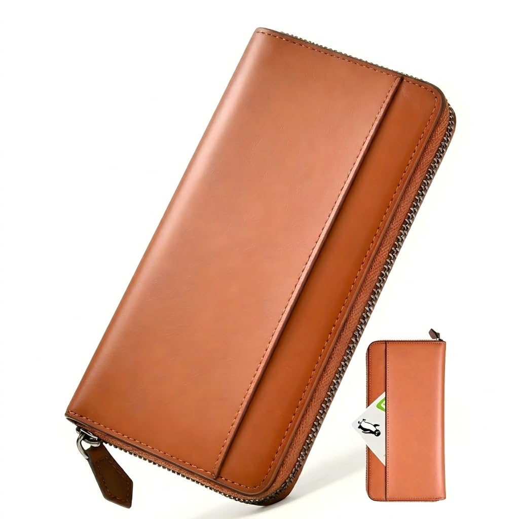 Bluesay Wallet Mens Tochigi Leather Long Genuine Large Capacity YKK Zipper Craftsmanship Top Artisans Coin Purse Compact Men Business Stylish Gift Box