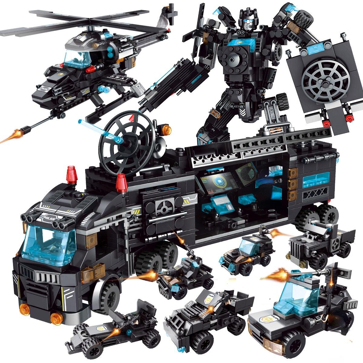 Urban-Region High-Standard Series-Line First-Class Police Space Facility Swat First-Class Construction-Set Building-Bricks High-Standard Figurehting