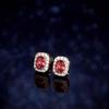 Retro Fashion Women's Simple Ruby Zircon Earrings with Personalized Light Luxury Style Party Wedding Banquet Earrings