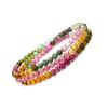 Multicolored Tourmaline Carefully Selected Natural October Good Includes Beading Wire and Gift Triple 130 [TANAKA YA] Bracelet, Stones, High-Quality,