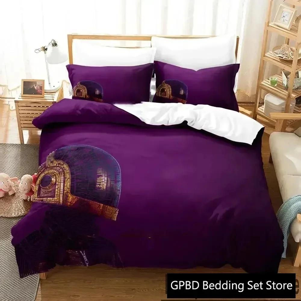 סט מצעים יוקרתי חדש הדפסת תלת מימד דאפט פאנק כיסוי שמיכה סט מיטה כיסוי שמיכה ציפית ל כרית מידה קינג קווין סט מצעים לבנים מבוגרים