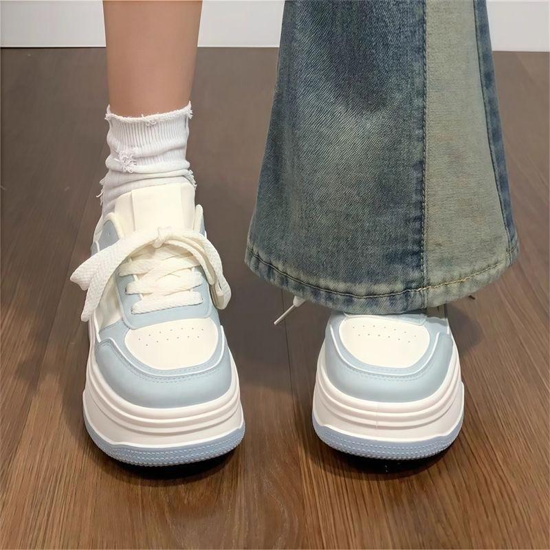 Платформа белые туфли женские осенние универсальные нишевые оригинальные спортивные ученики средней школы повседневные кеды универсальные туфли 40 синий