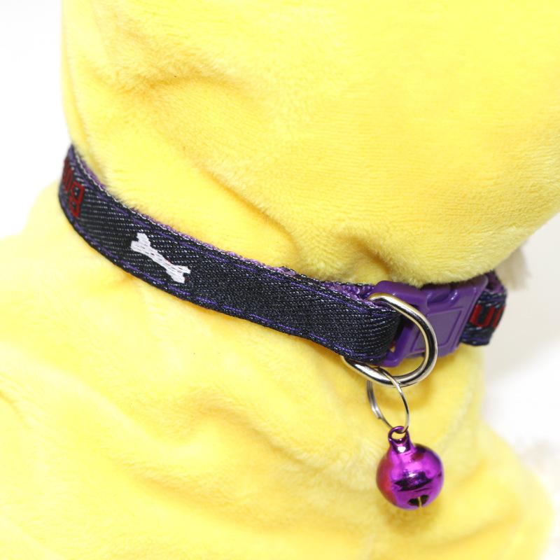 Pet Denim Collar Pet Bell Collar Cat Collar Dog Collar Applique Collar Jewelry