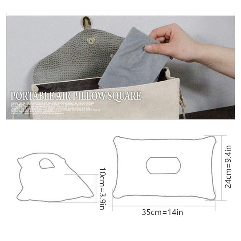 Inflatable Pillow For Camping Travel Pillowes Flocked Fabric Air Pillowes For Comfortable, Ergonomices Inflating Pillowes