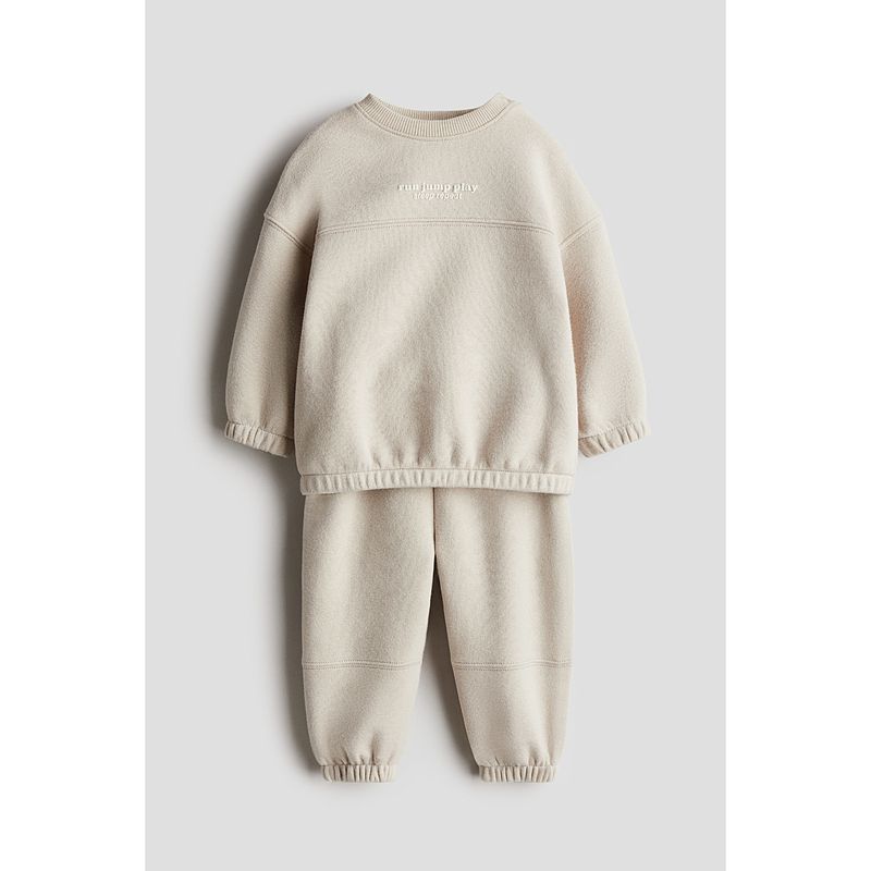 

HM Детская одежда Костюм для малышей 2 предмета 2025 Осень Новое поступление Свитер с длинным рукавом и круглым вырезом Спортивные штаны 1272636