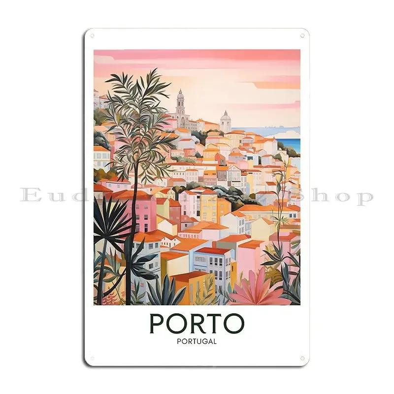 Porto Portugal Travel Poster Metal Signs Designing Classic Print Cinema Plates Tin Sign Poster 20x30cm(7.8x11.8inch)