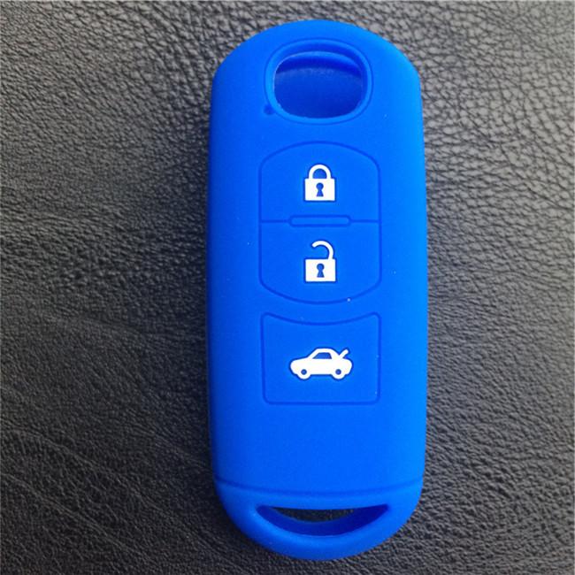 ZAD Silicone rubber car key cover case for Mazda 2 3 5 6 8 Atenza CX5 CX-7 CX-9 MX-5 RX smart 3 button key case cover