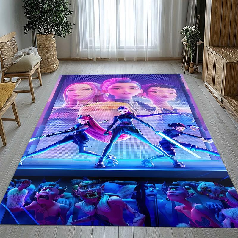 K-Pop Demon Hunters Golden Saja Boys Living Room Non-Slip Area Rug Soft Carpet for Bedroom Playroom Sofa,Home Decor Doormat