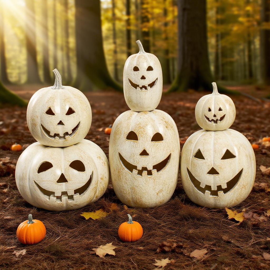 Halloween Hars Pompoen Lantaarn met LED Licht Herfst Decoraties Set voor Buiten Portiek Tuin Feestelijke Scène Opstelling Oranje Festival Cadeau