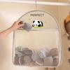 Mesh Storage Bag Large Capacity Wardrobe Organizer Breathable Hanging Storage Net for Underwear Socks Towels Bedroom Dorm Travel