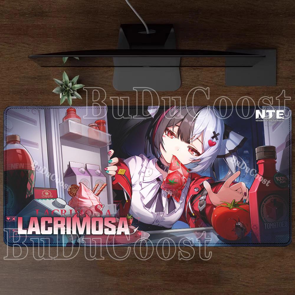Neverness To Everness Lacrimosa NTE Mousepad Kawaii Anime Girl Mouse Pad PC Non-Slip Rubber Edge Locking Gaming Office Desk Mat