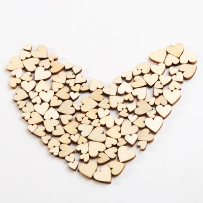 100 τμχ Wood Love Heart Shape Buttons Table Scatter Craft DIY ντεκόρ γάμου
