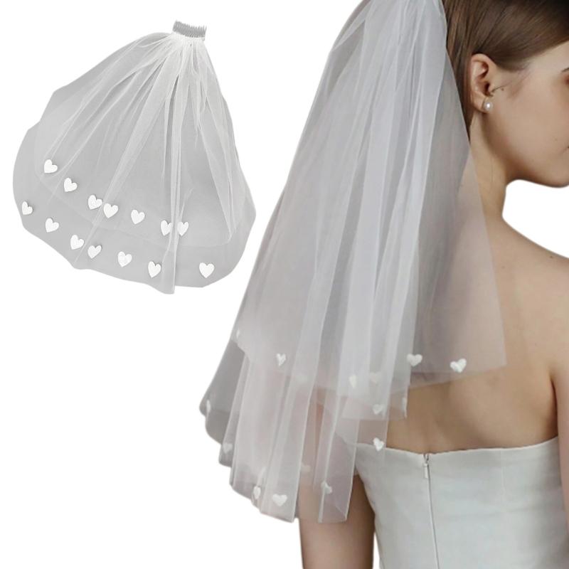 Voiles de Mariage Courts Luxueux Voiles de Tempérament Élégants avec Peigne Événement Dames pour Demoiselles d'Honneur et Participants au Mariage