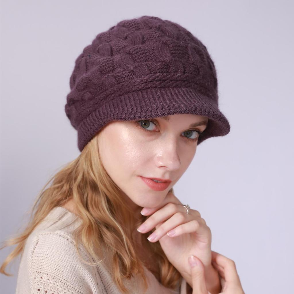 Fried Dough Twists Knit Hat Plush Thickened Warm Wool Hat Suitable for outdoor wind protection in autumn and winter