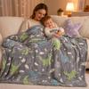 Manta para Siesta, Manta de Franela Gruesa de Doble Cara, Ligera con Tejido Antiestático, Manta Decorativa No Propensa a Encogerse para Todas las Estaciones