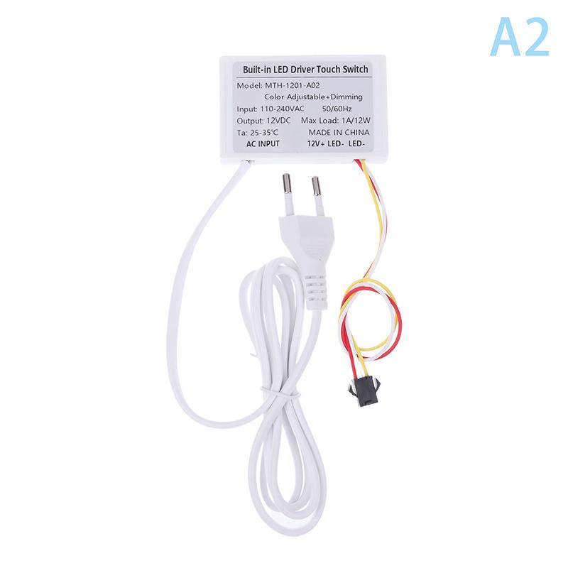 1Pc Eu Us Plug Touch Switch 12V 1A Bathroom Mirror Switch Touch Sensor For Led Light Mirror Headlight Capacitance Sensor Module