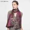 MARJA KURKI Rustling Leaves Pattern Mulberry Silk Scarf Shawl