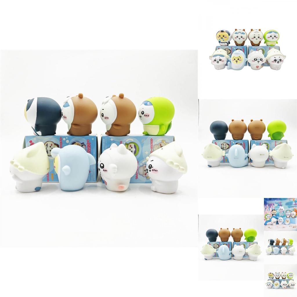 Adorable Self-deprecating Bear Aquarium Finger Puppets Cute Display Pvc Toy Set
