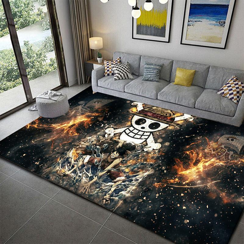 One Piece Anime Logo Rug Soft Non-Slip Floor Mat for Bedroom Living Room Decor