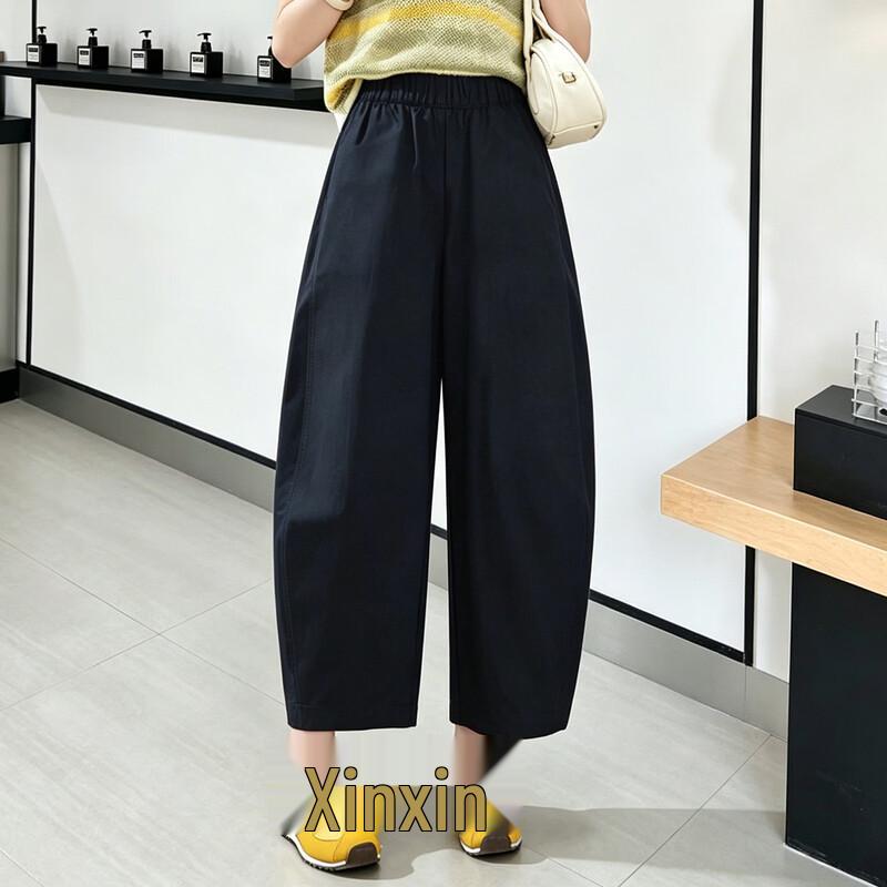 

Bailuyu Women s Relaxed High-Waist Cropped Casual Pants M