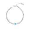 JYDDM 925 Silver Slide Ball Gemstone Bracelet (Blue Opal)