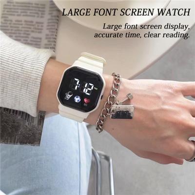 Digital LED Sports Watch Shockproof Square Design Large Screen Adjustable Strap Comfortable To Wear Accurate Time Watch