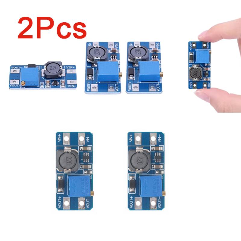 2pcs MT3608 Adjustable Boost Module DC-DC Step Up Converter Module 2A Max 2V-24V To 5V 9V 12V 28V Booster Power Supply Board