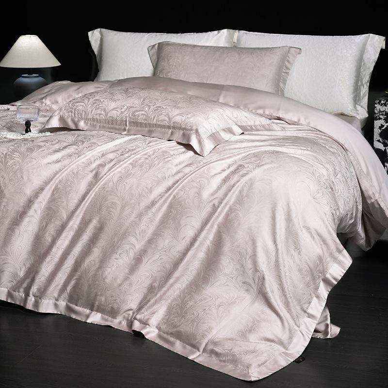 Semporna Luxe Jacquard Lyocell Tencel 4-Piece Bedding Set for Spring/Summer - Silky, High-Grade Sleep Experience