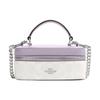 Coated Canvas Leather Box Bag , Shoulder Bag , Crossbody Bag , Handbag Small Women's White Purple (Unisex) Handbags CJ522 SVVVJ