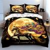 Golden Moon Horse Decor Set Soft Comfortable Duvet Cover Bedding Set Included 1*Duvet Cover & 2*Pillowcases, Gift