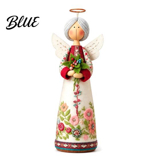 Blumenwinkel Statue Vintage Blumige Figur Dekoration Handgeschnitzte Engelsstatue Dekorative Einzigartige Geschenkfigur Heimtischdekoration für Wohnzimmer