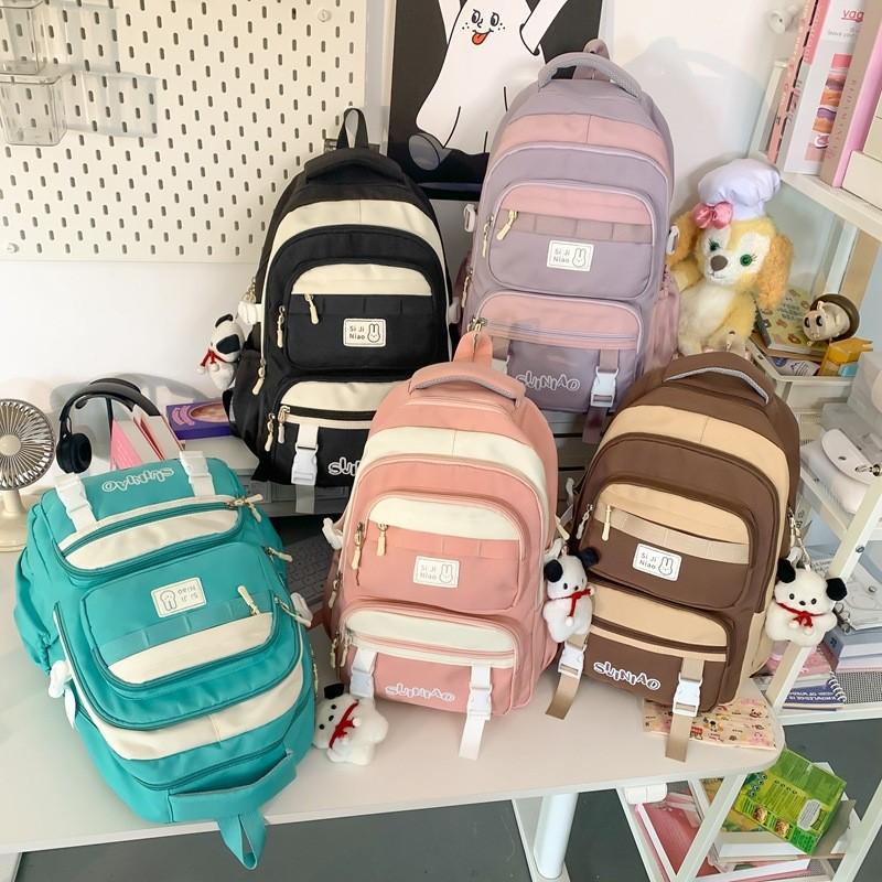 Letter Backpack Pattern Large Capacity Outdoor Travel Bag Student Schoolbag