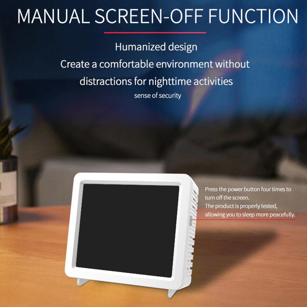 5 In 1 Air Quality Monitor CO2 CO TVOC Tester Temperature Humidity Meter Type C Interface LCD Carbon Dioxide Detector for Home