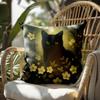 Vikama Black Cat Floral Cushion Cover Gothic Mystical Flower Print Living Room Sofa Soft Pillow Cover Car Bedroom Home Decor