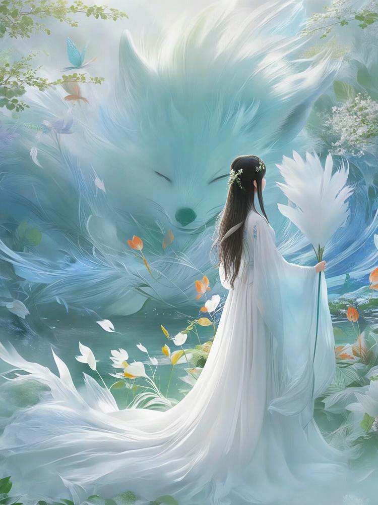 

Алмазная картина Fairy Dust Arctic Fox 5D DIY Fantasy Aniamls Полная квадратная круглая вышивка мозаика крестиком для домашнего декора Full Round 20x30CM